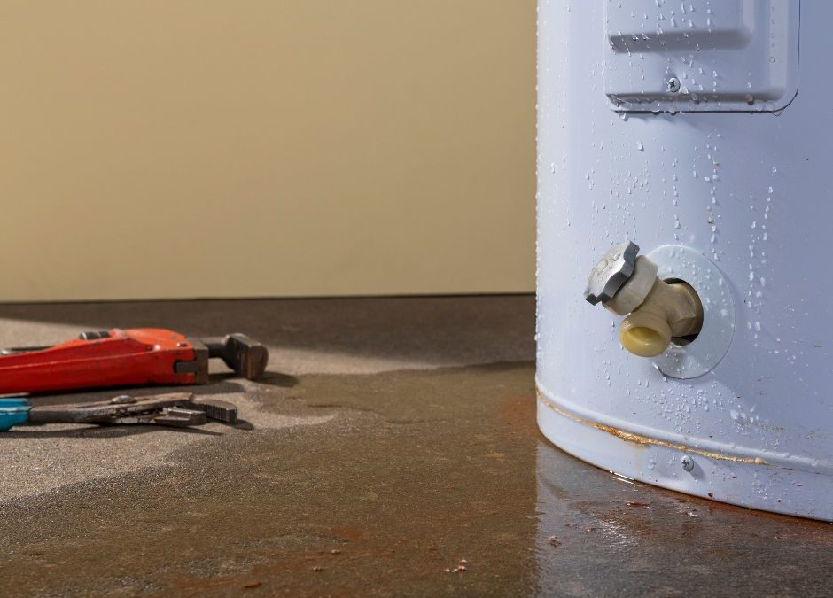 Water-Heater-Leaking-Water-With-Tools